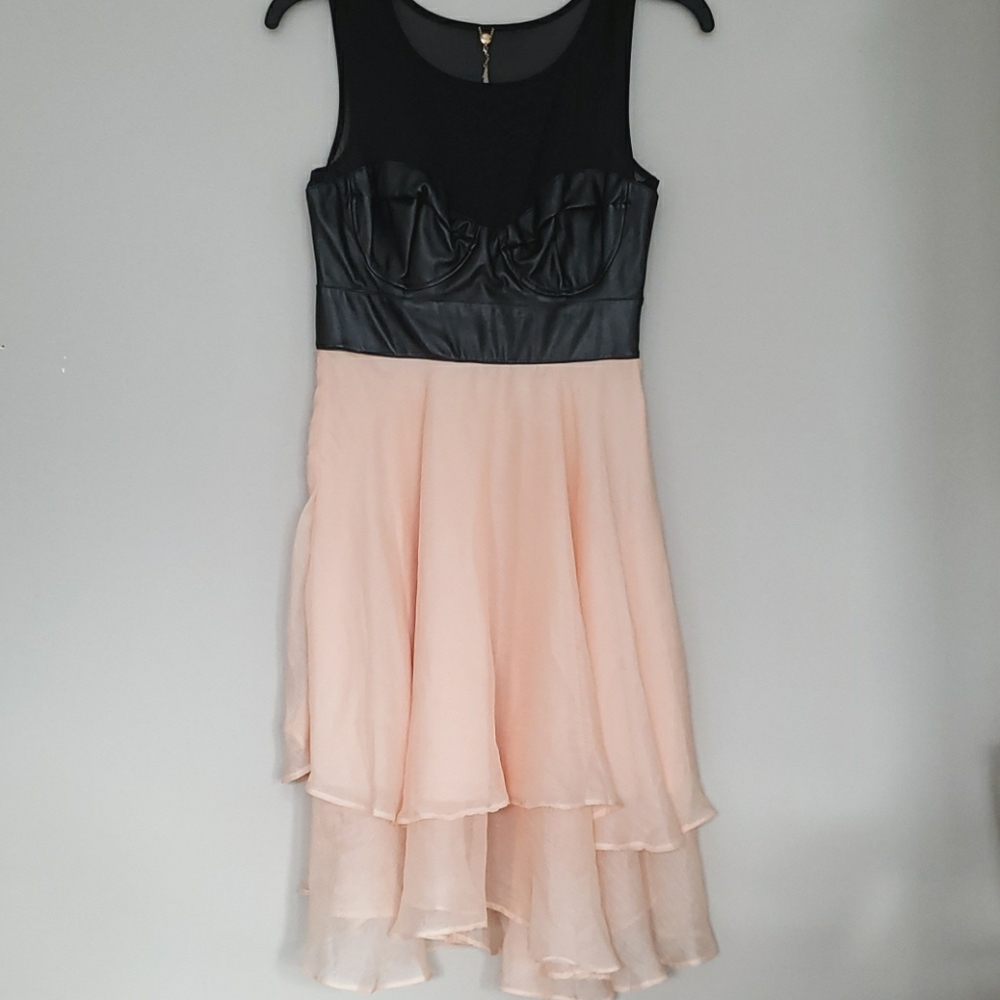 Lindsay Lohan Black & Pink Party Dress